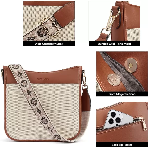 BOSTANTEN Crossbody Bags for Women Trendy Vegan Leather Hobo Purses Shoulder Handbags Wallet Set With Wide Shoulder Strap