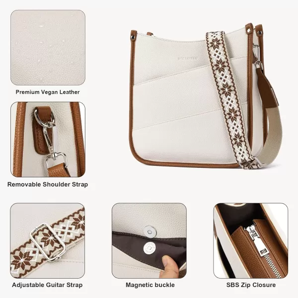 BOSTANTEN Crossbody Bags for Women Trendy Vegan Leather Hobo Purses Shoulder Handbags Wallet Set With Wide Shoulder Strap