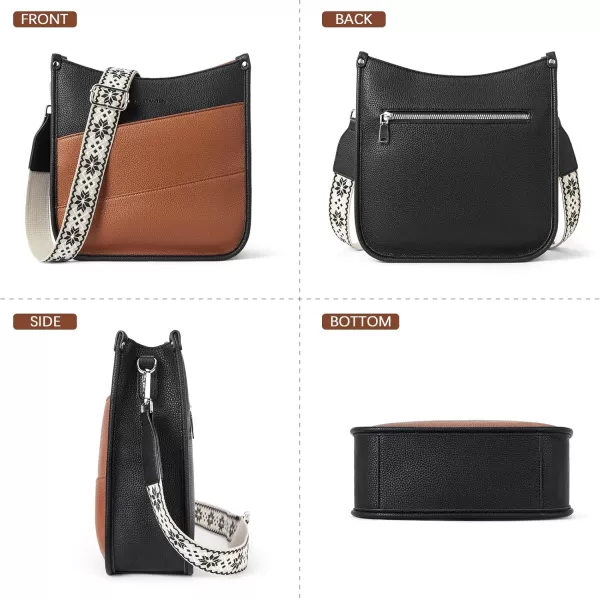 BOSTANTEN Crossbody Bags for Women Trendy Vegan Leather Hobo Purses Shoulder Handbags Wallet Set With Wide Shoulder Strap