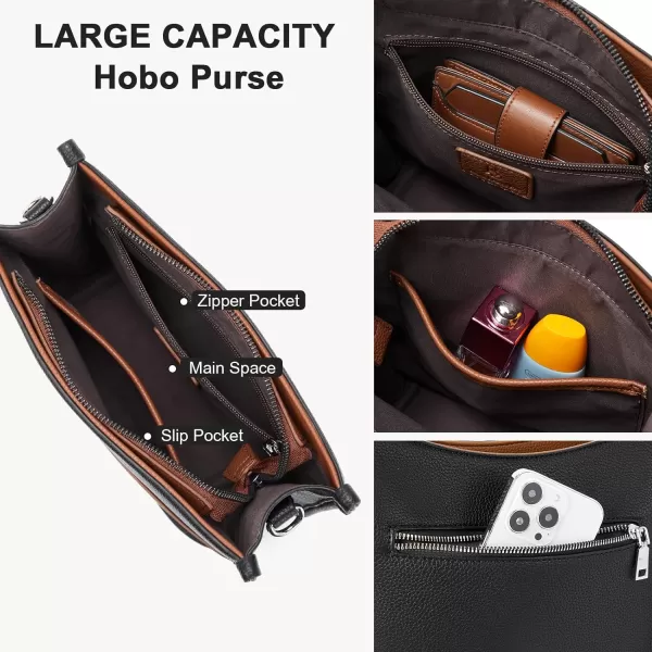 BOSTANTEN Crossbody Bags for Women Trendy Vegan Leather Hobo Purses Shoulder Handbags Wallet Set With Wide Shoulder Strap