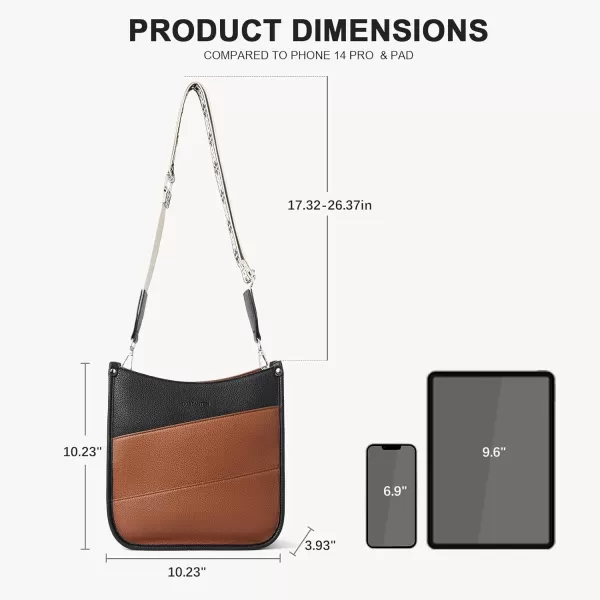 BOSTANTEN Crossbody Bags for Women Trendy Vegan Leather Hobo Purses Shoulder Handbags Wallet Set With Wide Shoulder Strap