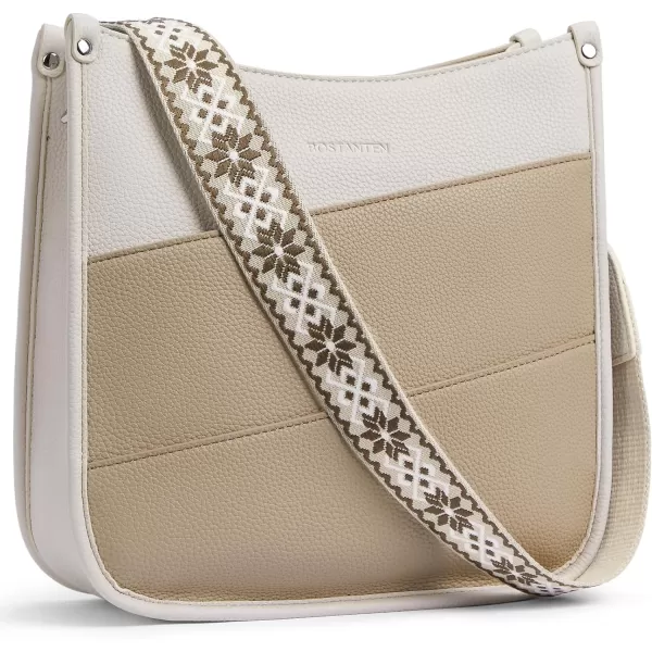 BOSTANTEN Crossbody Bags for Women Trendy Vegan Leather Hobo Purses Shoulder Handbags Wallet Set With Wide Shoulder Strap