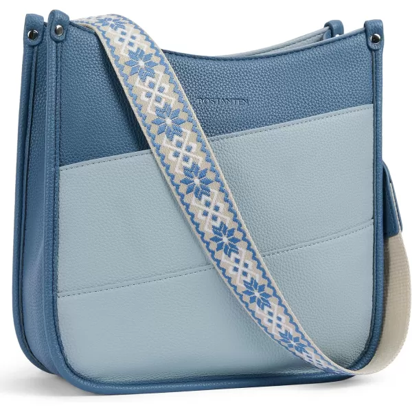 BOSTANTEN Crossbody Bags for Women Trendy Vegan Leather Hobo Purses Shoulder Handbags Wallet Set With Wide Shoulder Strap