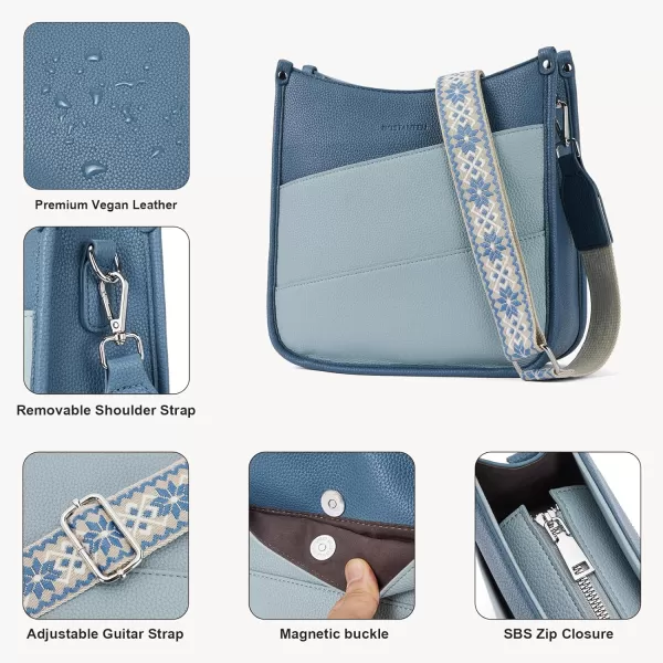 BOSTANTEN Crossbody Bags for Women Trendy Vegan Leather Hobo Purses Shoulder Handbags Wallet Set With Wide Shoulder Strap
