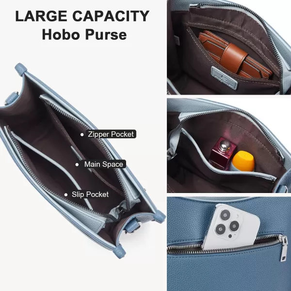 BOSTANTEN Crossbody Bags for Women Trendy Vegan Leather Hobo Purses Shoulder Handbags Wallet Set With Wide Shoulder Strap