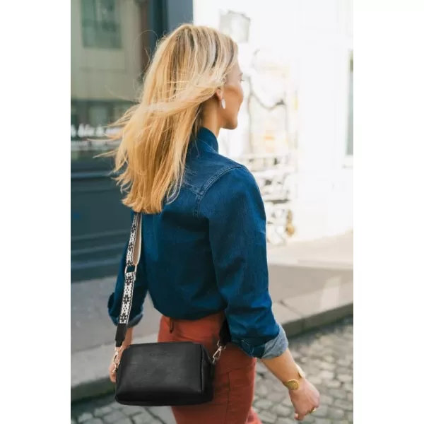 BOSTANTEN Crossbody Purses for Women Vegan Leather Triple Designed Crossbody Handbags Shoulder Bag with Wide Strap