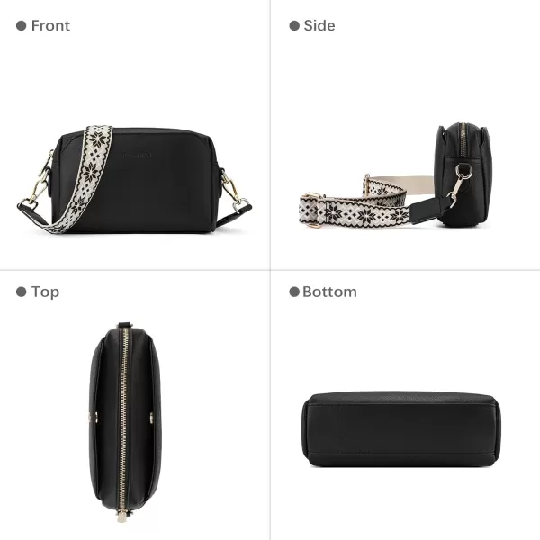 BOSTANTEN Crossbody Purses for Women Vegan Leather Triple Designed Crossbody Handbags Shoulder Bag with Wide Strap