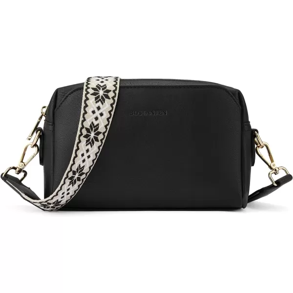 BOSTANTEN Crossbody Purses for Women Vegan Leather Triple Designed Crossbody Handbags Shoulder Bag with Wide Strap