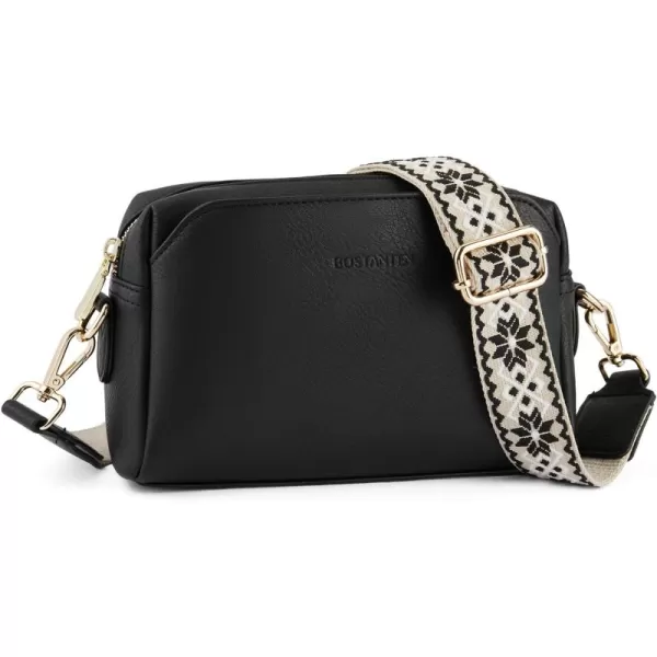 BOSTANTEN Crossbody Purses for Women Vegan Leather Triple Designed Crossbody Handbags Shoulder Bag with Wide Strap