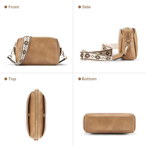 BOSTANTEN Crossbody Purses for Women Vegan Leather Triple Designed Crossbody Handbags Shoulder Bag with Wide Strap
