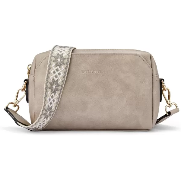 BOSTANTEN Crossbody Purses for Women Vegan Leather Triple Designed Crossbody Handbags Shoulder Bag with Wide Strap