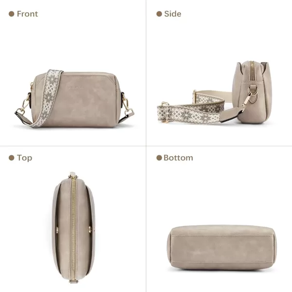 BOSTANTEN Crossbody Purses for Women Vegan Leather Triple Designed Crossbody Handbags Shoulder Bag with Wide Strap