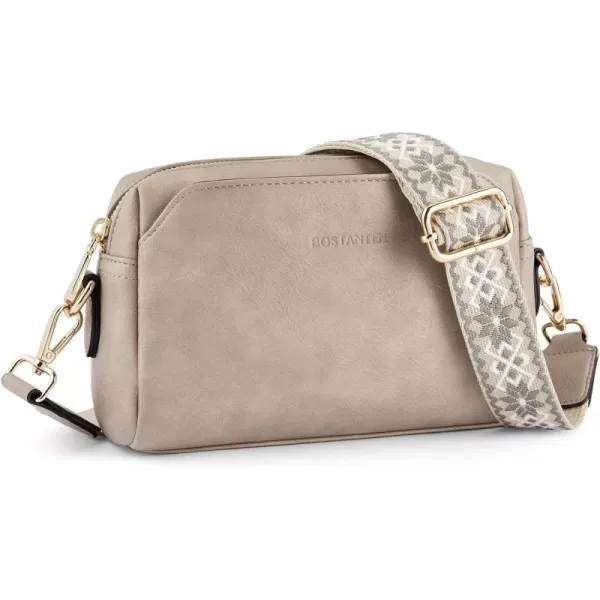 BOSTANTEN Crossbody Purses for Women Vegan Leather Triple Designed Crossbody Handbags Shoulder Bag with Wide Strap