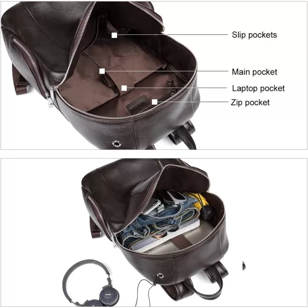 BOSTANTEN Leather Backpack Business Laptop Travel Camping Shoulder Bag Gym Sports Bags for Men