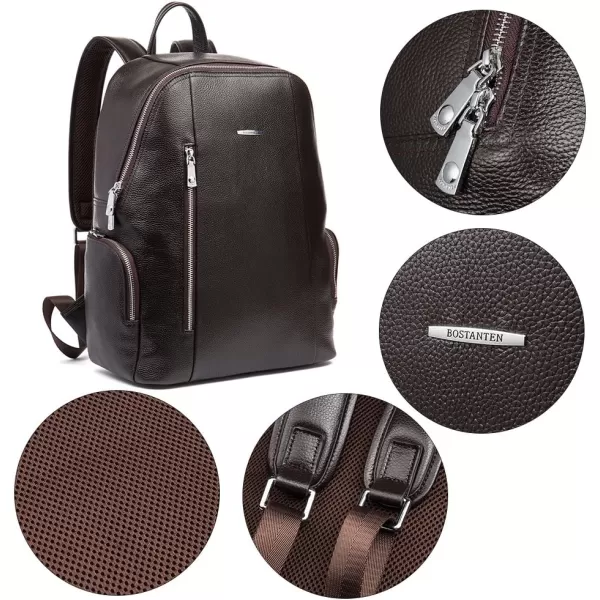 BOSTANTEN Leather Backpack Business Laptop Travel Camping Shoulder Bag Gym Sports Bags for Men