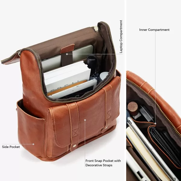 BOSTANTEN Leather Backpack for Men 15.6 inch Laptop Backpack Vintage Travel Office Bag Large Capacity Shoulder Bag