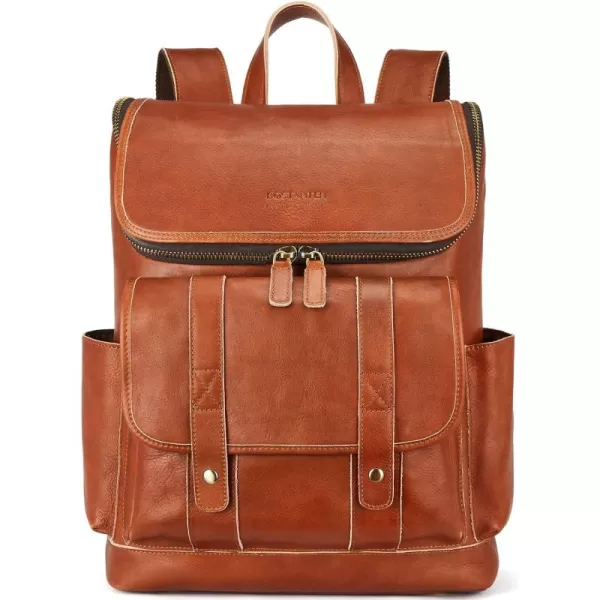 BOSTANTEN Leather Backpack for Men 15.6 inch Laptop Backpack Vintage Travel Office Bag Large Capacity Shoulder Bag