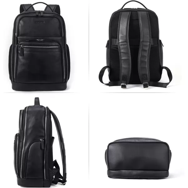 BOSTANTEN Leather Backpacks College 15.6” Laptop Travel Computer Shoulder Backpack For Men Coffeebrown