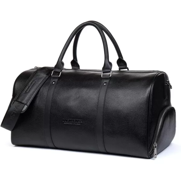 BOSTANTEN Leather Duffle Bag for Men Travel Duffel Bag Carry On Weekender Overnight Bags with Shoe Compartment
