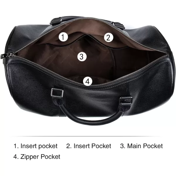 BOSTANTEN Leather Duffle Bag for Men Travel Duffel Bag Carry On Weekender Overnight Bags with Shoe Compartment