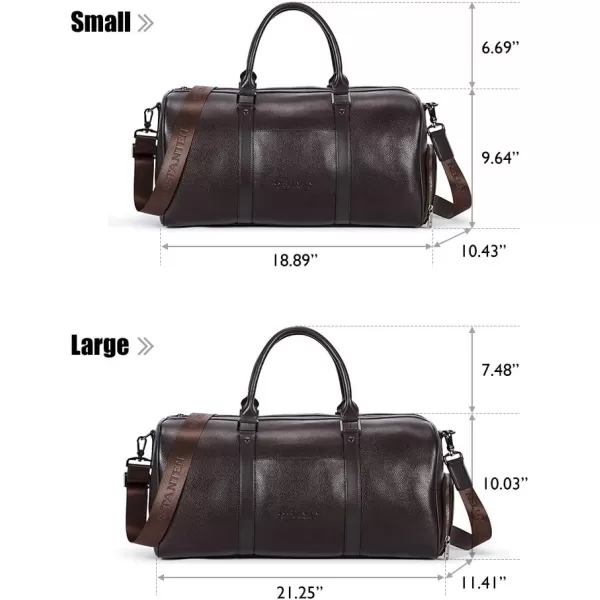 BOSTANTEN Leather Duffle Bag for Men Travel Duffel Bag Carry On Weekender Overnight Bags with Shoe Compartment