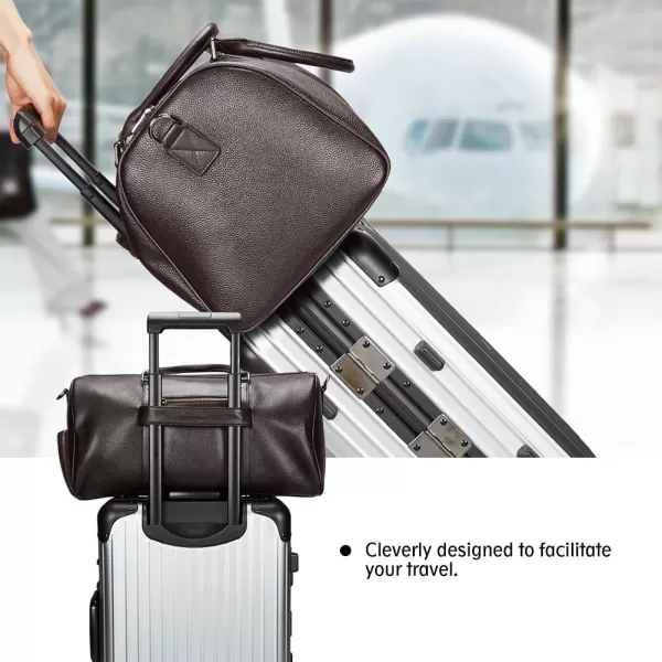 BOSTANTEN Leather Duffle Bag for Men Travel Duffel Bag Carry On Weekender Overnight Bags with Shoe Compartment