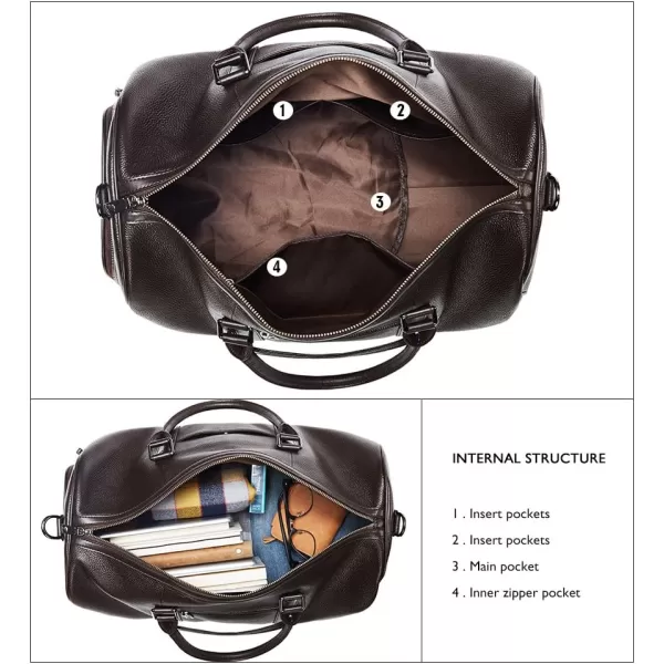 BOSTANTEN Leather Duffle Bag for Men Travel Duffel Bag Carry On Weekender Overnight Bags with Shoe Compartment