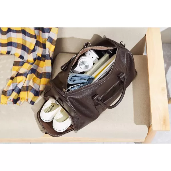 BOSTANTEN Leather Duffle Bag for Men Travel Duffel Bag Carry On Weekender Overnight Bags with Shoe Compartment