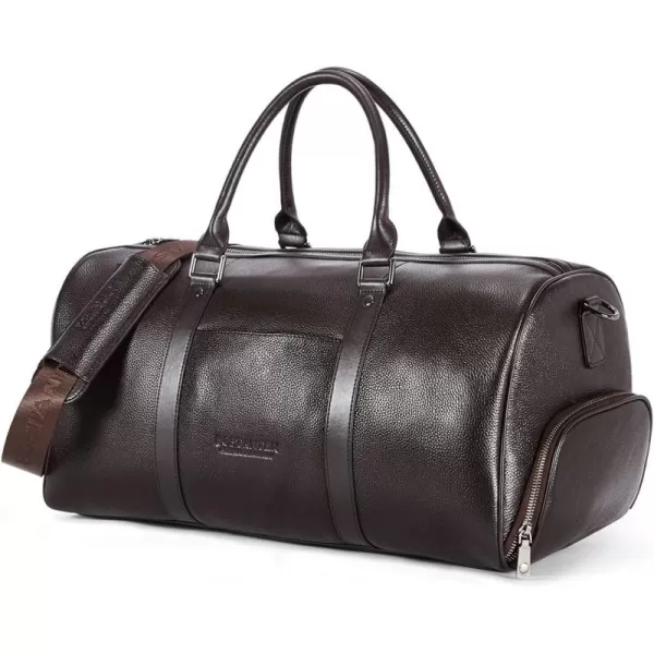 BOSTANTEN Leather Duffle Bag for Men Travel Duffel Bag Carry On Weekender Overnight Bags with Shoe Compartment