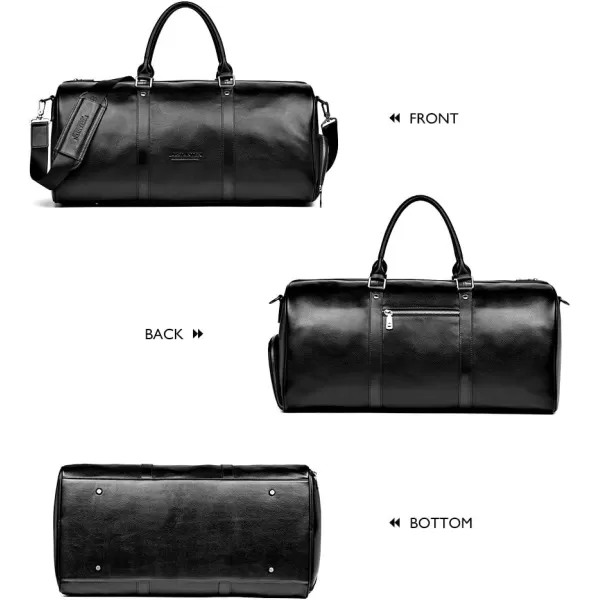 BOSTANTEN Leather Duffle Bag for Men Travel Duffel Bag Carry On Weekender Overnight Bags with Shoe Compartment