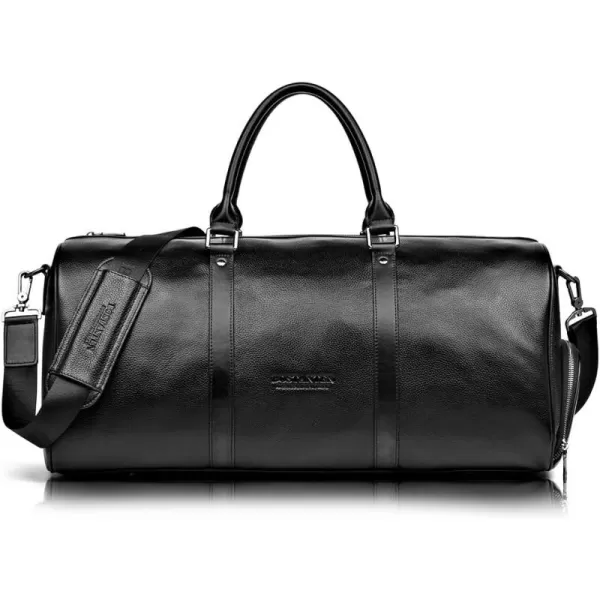 BOSTANTEN Leather Duffle Bag for Men Travel Duffel Bag Carry On Weekender Overnight Bags with Shoe Compartment