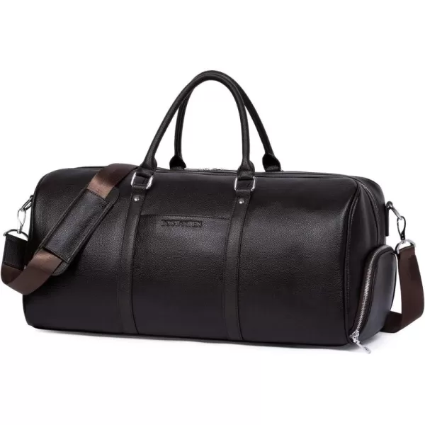 BOSTANTEN Leather Duffle Bag for Men Travel Duffel Bag Carry On Weekender Overnight Bags with Shoe Compartment
