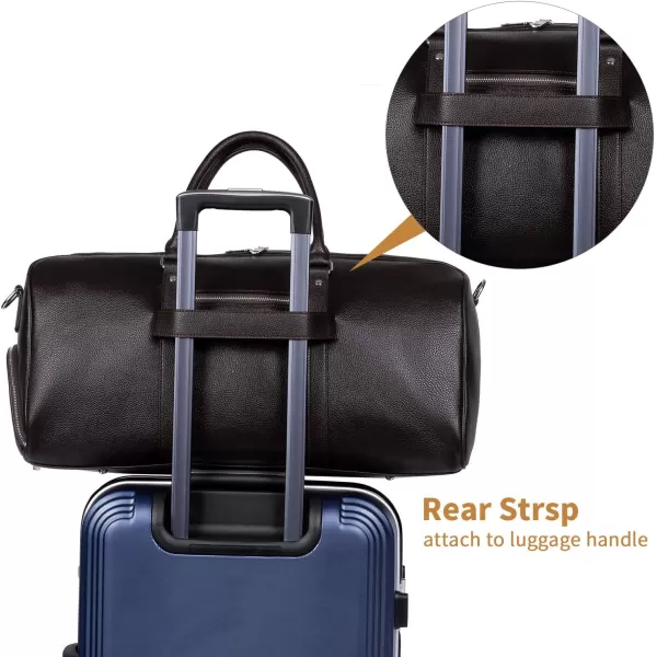 BOSTANTEN Leather Duffle Bag for Men Travel Duffel Bag Carry On Weekender Overnight Bags with Shoe Compartment