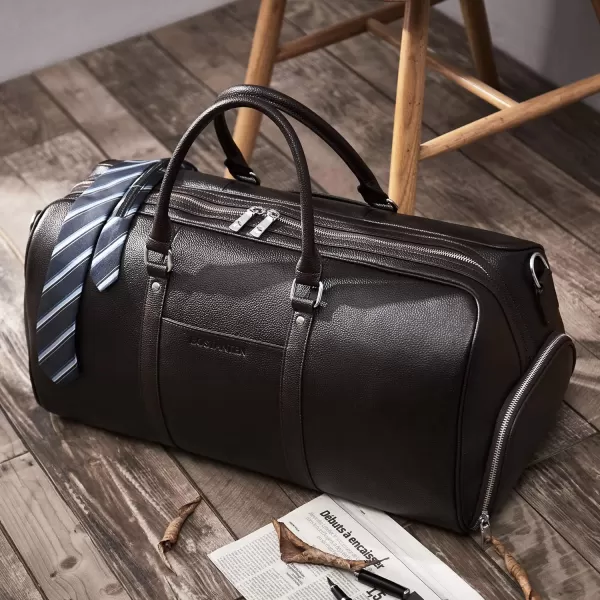 BOSTANTEN Leather Duffle Bag for Men Travel Duffel Bag Carry On Weekender Overnight Bags with Shoe Compartment