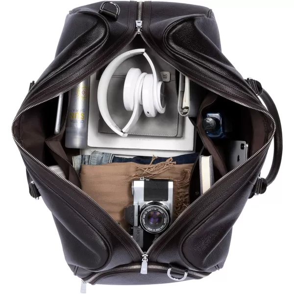 BOSTANTEN Leather Duffle Bag for Men Travel Duffel Bag Carry On Weekender Overnight Bags with Shoe Compartment