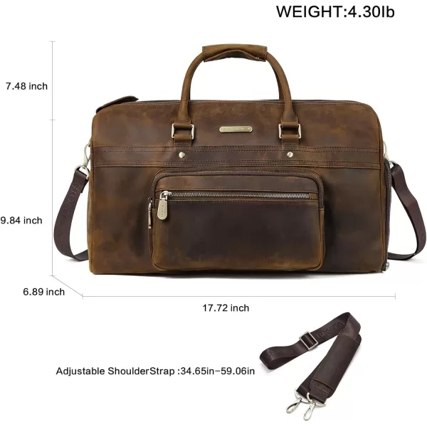 BOSTANTEN Leather Duffle Bag for Men Travel Duffel Bag Carry On Weekender Overnight Bags with Shoe Compartment
