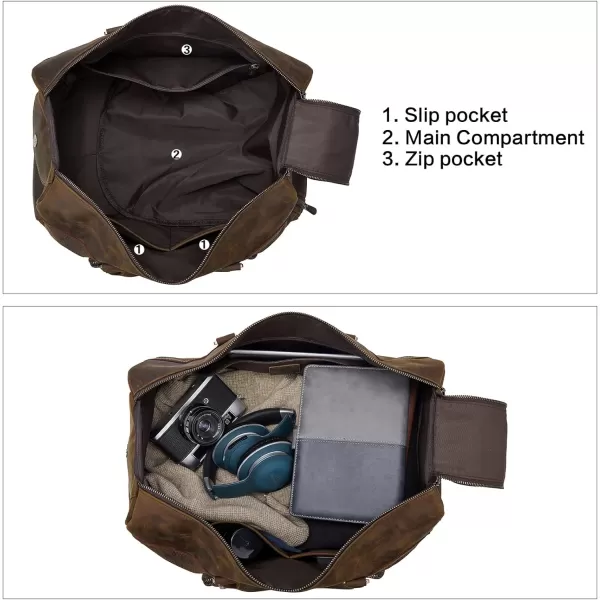 BOSTANTEN Leather Duffle Bag for Men Travel Duffel Bag Carry On Weekender Overnight Bags with Shoe Compartment