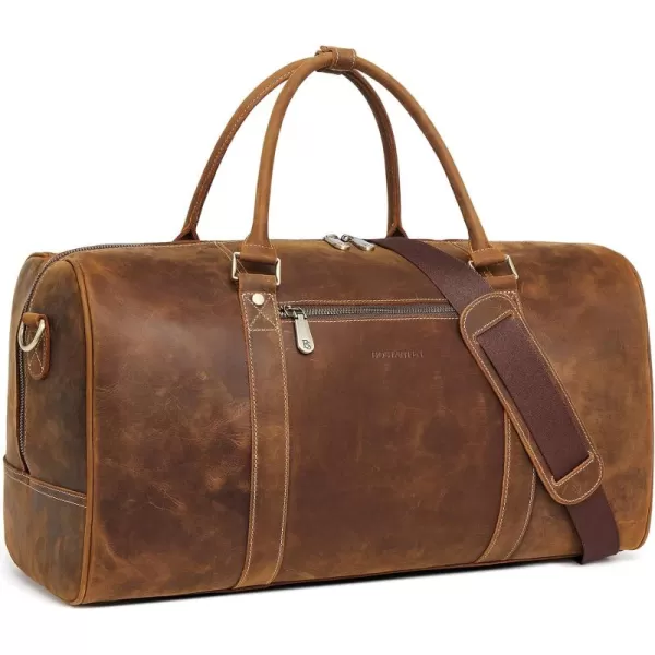 BOSTANTEN Leather Duffle Bag for Men Travel Duffel Bag Carry On Weekender Overnight Bags with Shoe Compartment