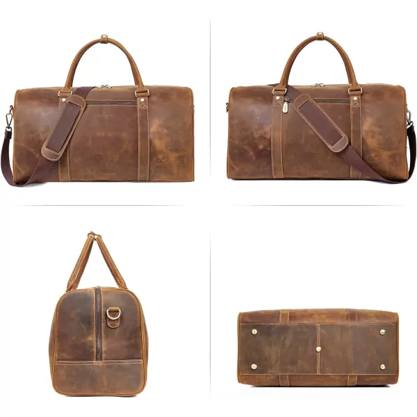 BOSTANTEN Leather Duffle Bag for Men Travel Duffel Bag Carry On Weekender Overnight Bags with Shoe Compartment