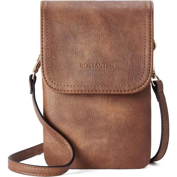 BOSTANTEN Leather Small Crossbody Bags for Women Designer Cell Phone Bag Wallet Purses Adjustable Strap
