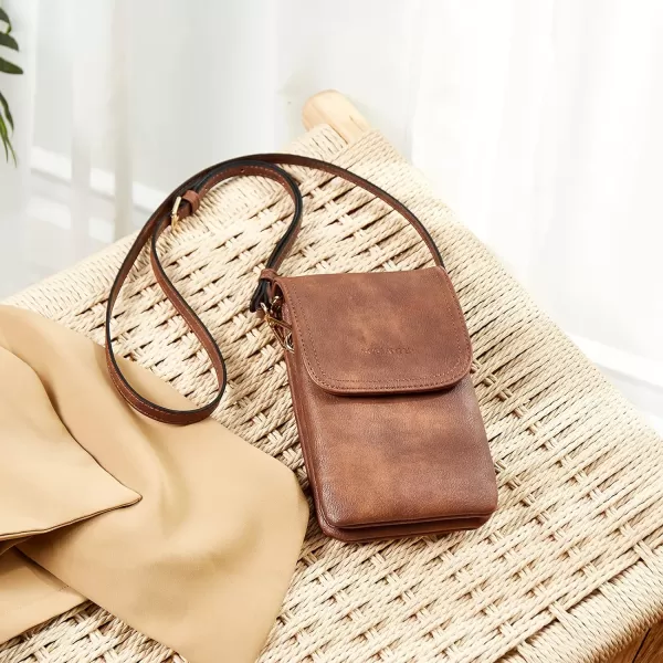 BOSTANTEN Leather Small Crossbody Bags for Women Designer Cell Phone Bag Wallet Purses Adjustable Strap