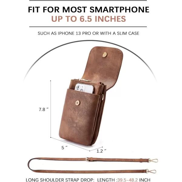 BOSTANTEN Leather Small Crossbody Bags for Women Designer Cell Phone Bag Wallet Purses Adjustable Strap