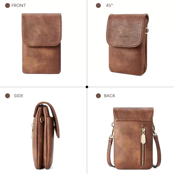 BOSTANTEN Leather Small Crossbody Bags for Women Designer Cell Phone Bag Wallet Purses Adjustable Strap