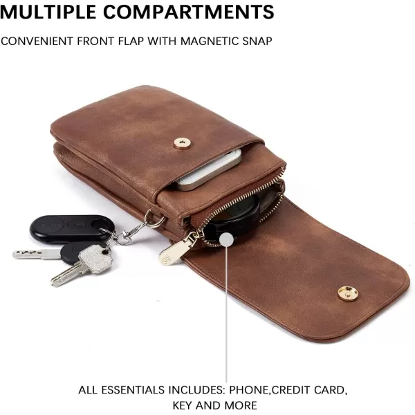 BOSTANTEN Leather Small Crossbody Bags for Women Designer Cell Phone Bag Wallet Purses Adjustable Strap