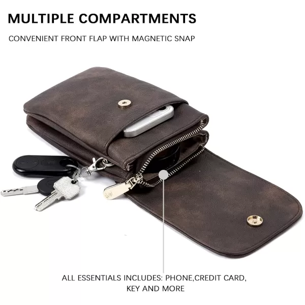 BOSTANTEN Leather Small Crossbody Bags for Women Designer Cell Phone Bag Wallet Purses Adjustable Strap
