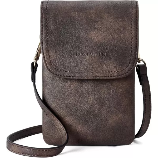 BOSTANTEN Leather Small Crossbody Bags for Women Designer Cell Phone Bag Wallet Purses Adjustable Strap
