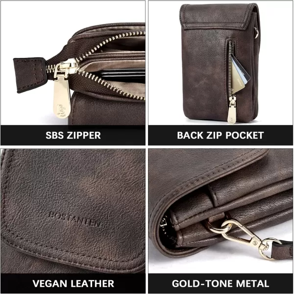BOSTANTEN Leather Small Crossbody Bags for Women Designer Cell Phone Bag Wallet Purses Adjustable Strap