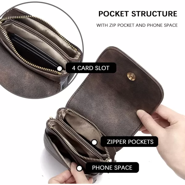 BOSTANTEN Leather Small Crossbody Bags for Women Designer Cell Phone Bag Wallet Purses Adjustable Strap