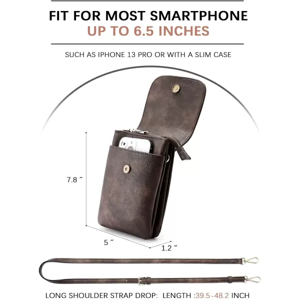 BOSTANTEN Leather Small Crossbody Bags for Women Designer Cell Phone Bag Wallet Purses Adjustable Strap