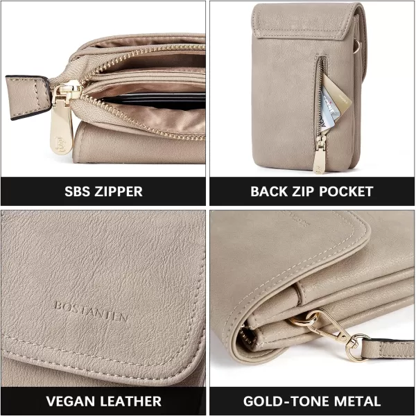 BOSTANTEN Leather Small Crossbody Bags for Women Designer Cell Phone Bag Wallet Purses Adjustable Strap